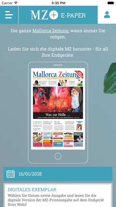 Screenshot #1 pour E-Paper Mallorca Zeitung