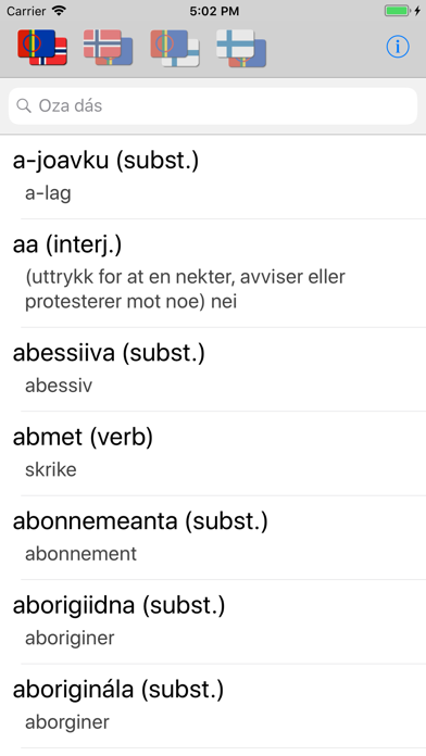 Samisk ordbok Screenshot