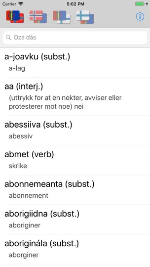 Samisk Ordbok iPhone-skjermbilde 1