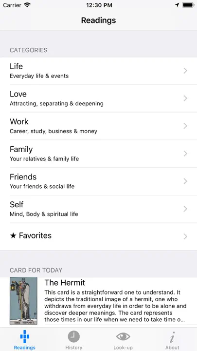 Tarot Lite iPhone-skjermbilde 4