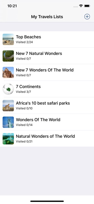My Travels Lists