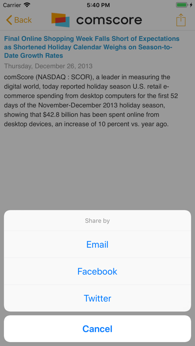 comScore News Pro (No Ads) Screenshot