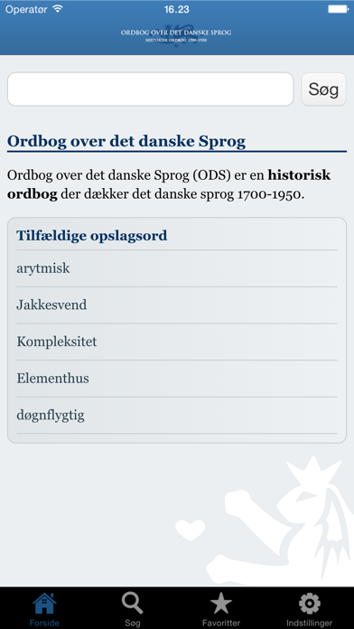 Ordbog over det danske Sprog Screenshot