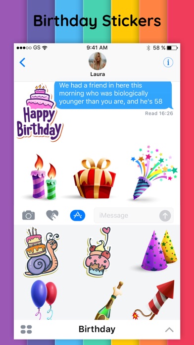 Birthday Party Wishes Stickers screenshot 3