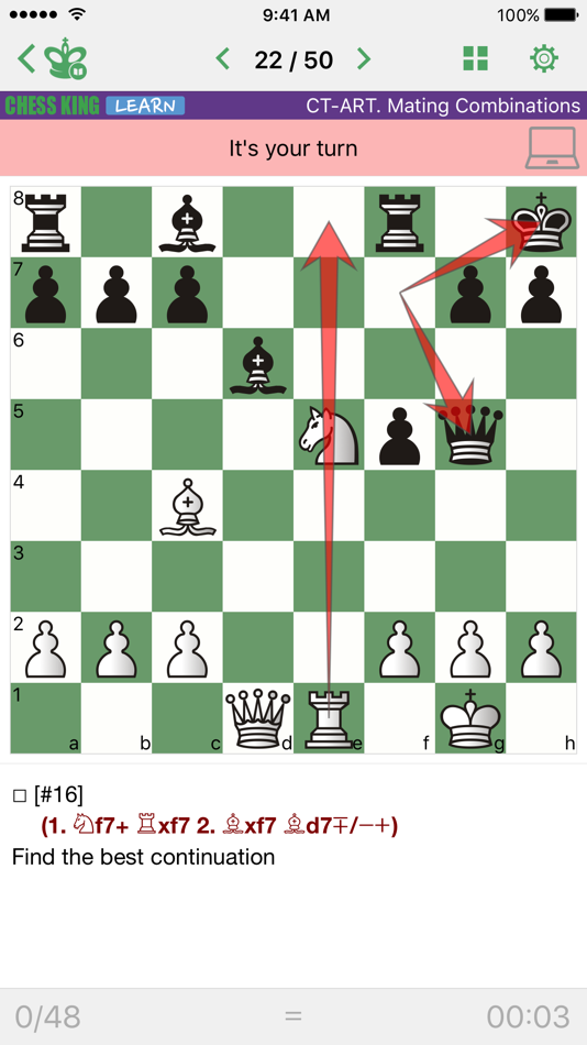 #1. CT-ART. Mating Combinations (iOS) Podle: Chess King