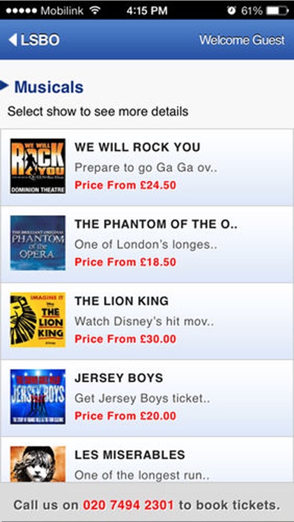 LSBO London Theatre Tickets