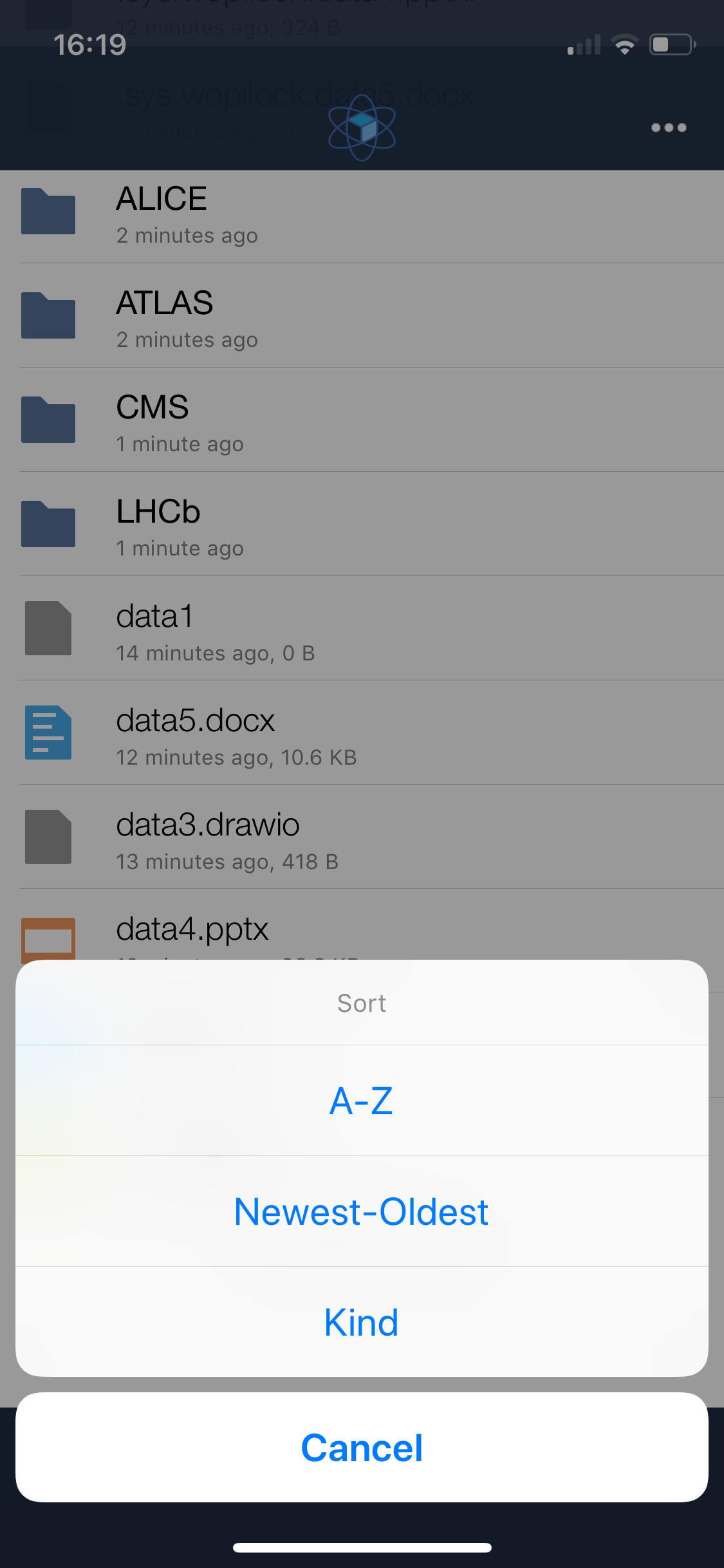 CERNBox screenshot 3