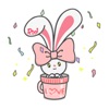 Lovely Bunny in A Cup Sticker