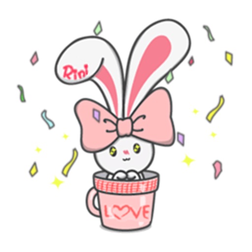 Lovely Bunny in A Cup Sticker icon
