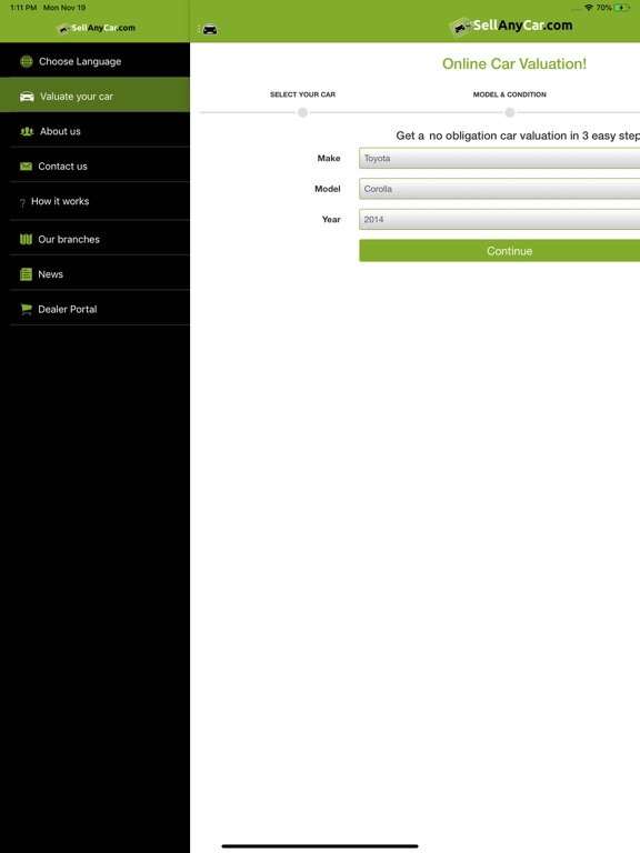 SellAnyCar.com - Dealer Portal iPad screenshot