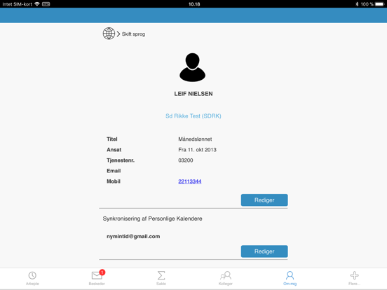 MinTid iPad screenshot