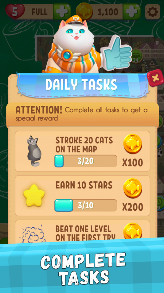 #6. Cat Angel: match 3 adventure (iOS) Por: IVLAN-IP, OOO