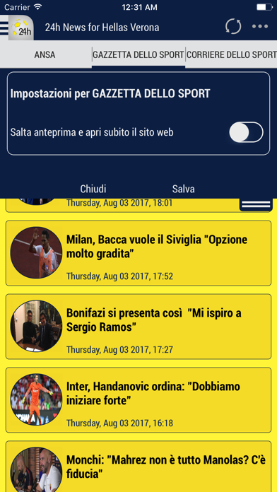 Screenshot #2 pour 24h News for Hellas Verona