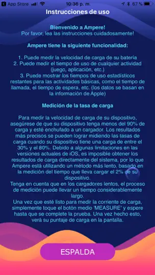 Captura de pantalla de Ampere Bateria Cargando en iPhone 2