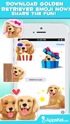 Golden Retriever Dog Emoji screenshot 5
