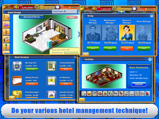Hotel Tycoon2 HD iPad app afbeelding 5