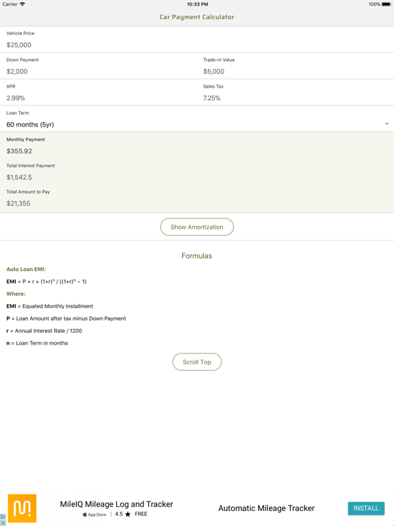 Screenshot #4 pour Car Payment Calculator Monthly