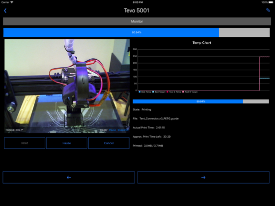 3dpc for OctoPrint iPad screenshot