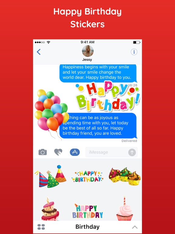 Screenshot #5 pour Happy Birthday Sticker HBD App