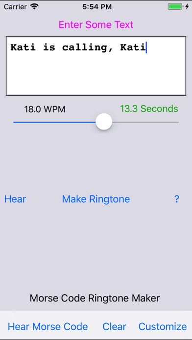 Morse Code Ringtone Screenshot