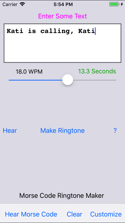 #1. Morse Code Ringtone (iOS) Podle: HotPaw Productions