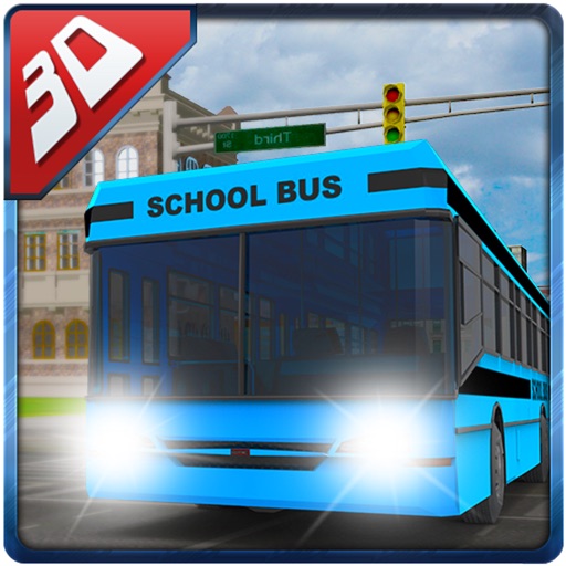 3D High School Bus Simulator - Bus driver and crazy driving simulation & parking adventure game Icon