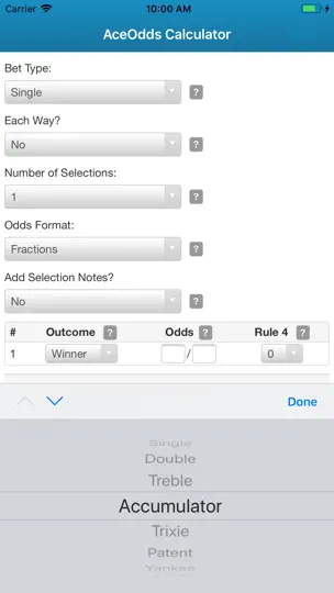Captura de pantalla de Bet Calculator UK en iPhone 2