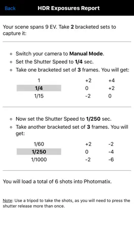 Game screenshot HDR Exposures Calculator apk