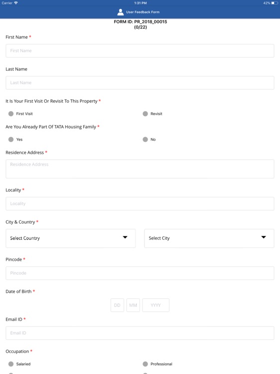 Tata Housing Feedback Form