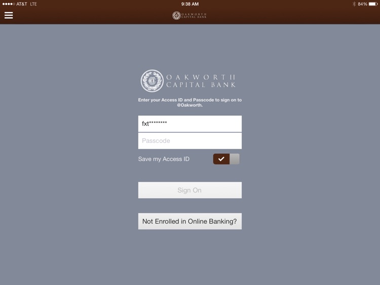 Oakworth Capital Bank iPad Version