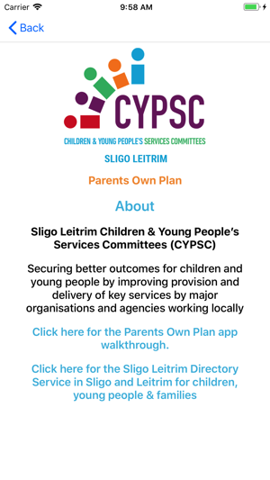 CYPSC – Parents Own Plan