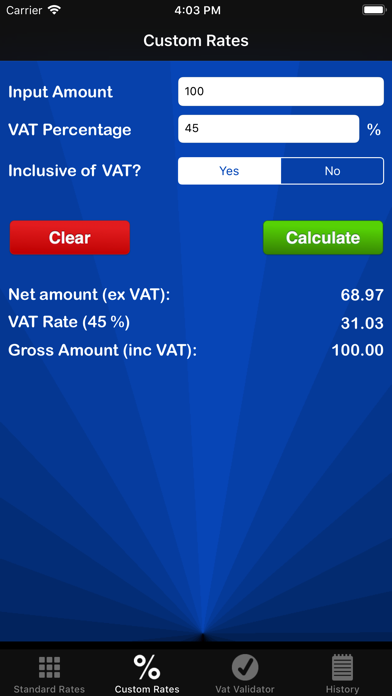 Calc VAT – UK VAT Calculator Screenshot