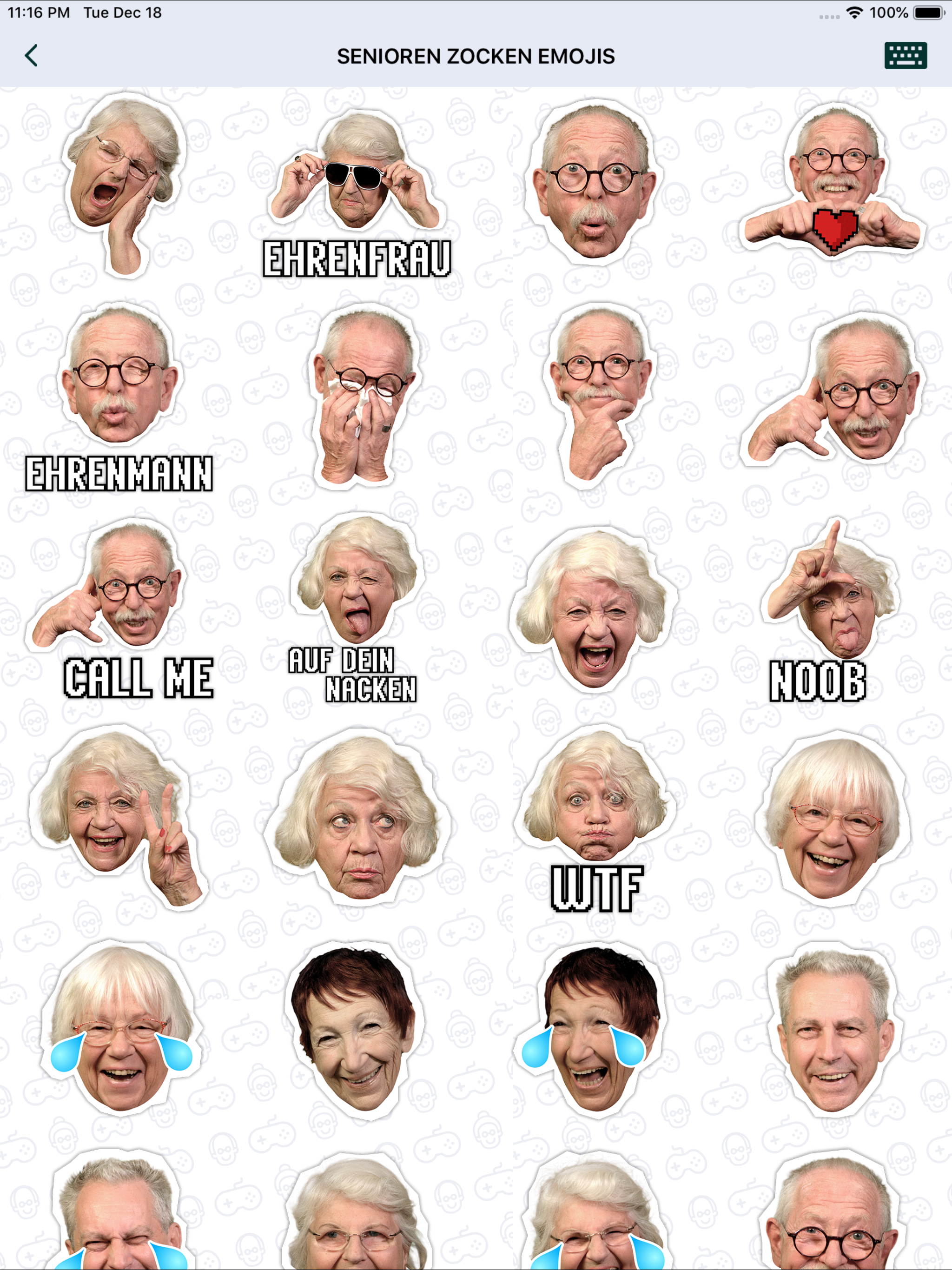Senioren Zocken Emojis App
