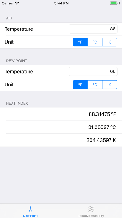 Screenshot #1 pour Heat Index Calculator