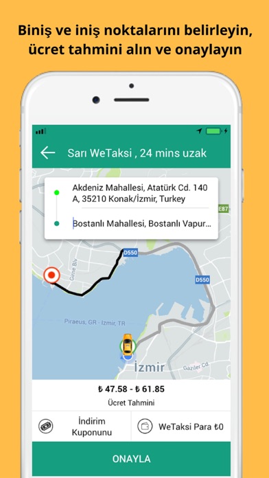 WeTaksi - İzmir'de Taksi Cepte screenshot 2