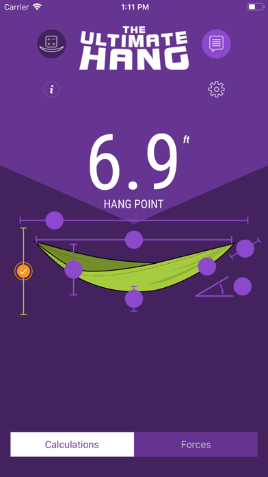 Screenshot #1 pour Hammock Hang Calculator