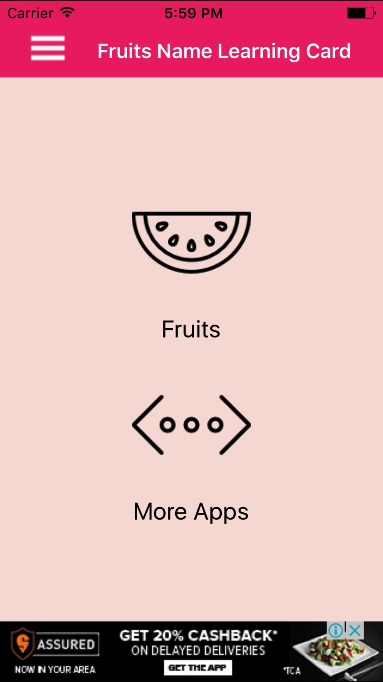 Fruits Name Learning Card