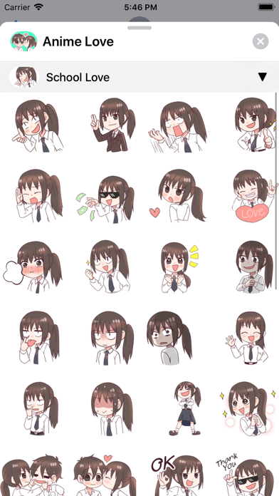 Anime Love Sticker iPhone screenshot