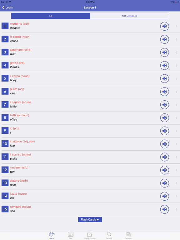 Screenshot #5 pour Learn Italian Vocabulary