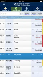 hong kong airport flight info. iphone screenshot 1
