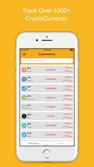 Screenshot #1 pour CryptoCurrency - Live Tracking