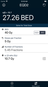 EQD2 Calculator screenshot