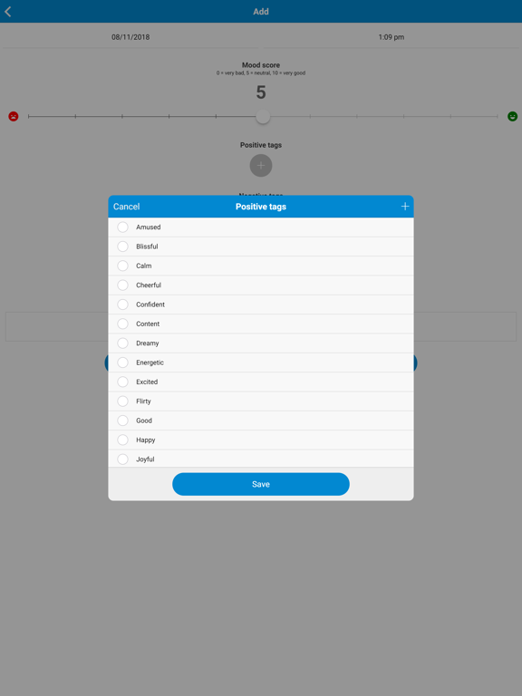 Mood Log - Track your Mood iPad screenshot