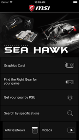 MSI Graphics Card screenshot