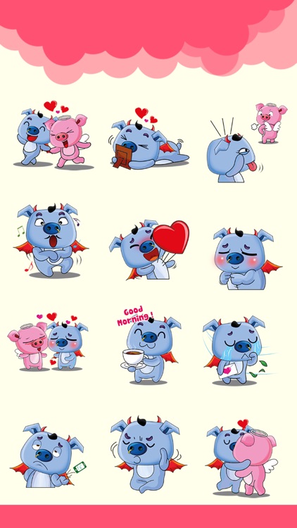 Love Couple Pig Cute Sticker