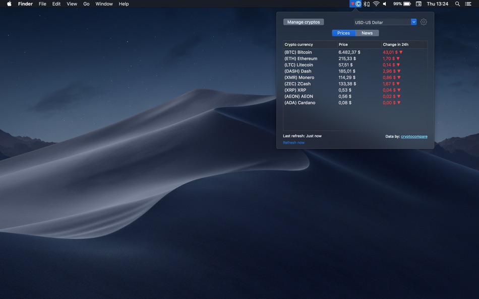 #2. Crypto Price (macOS) 由: Josip Bernat