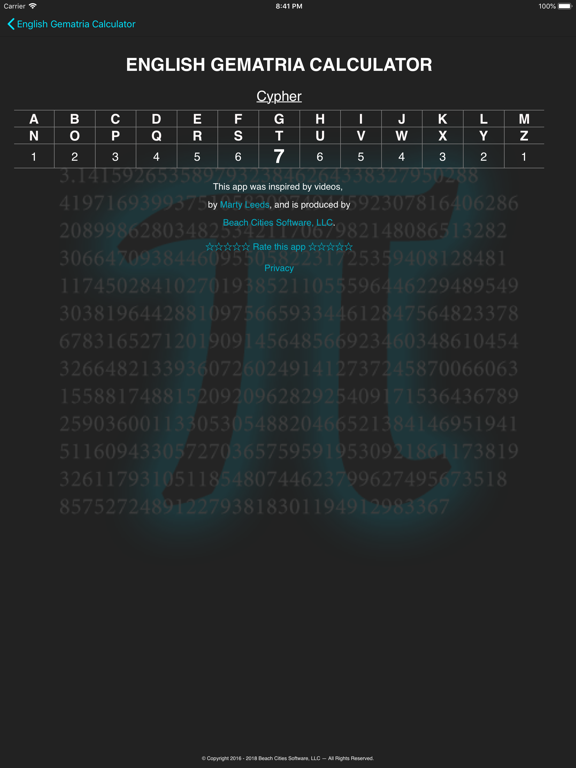English Gematria Calculator iPad screenshot 5 - Entertainment app