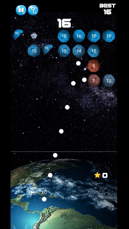 Balls VS Asteroids- Number Hit