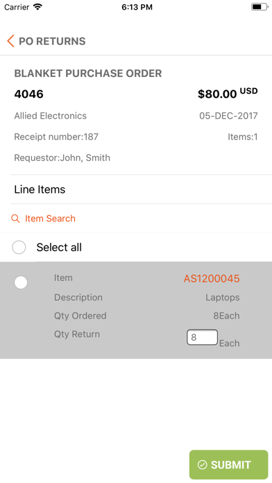 Smart Purchase Order Returns screenshot 4