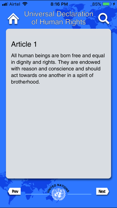 Declaration of Human Rights Screenshot